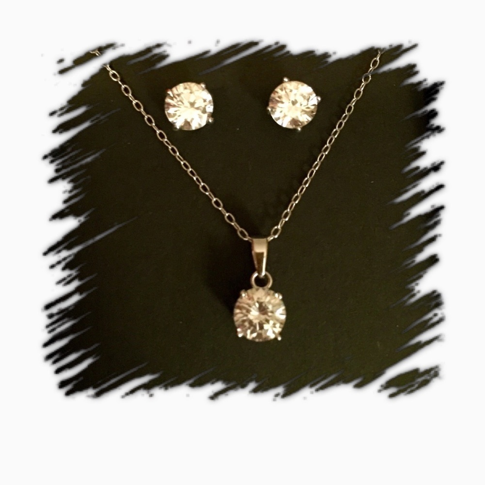 Sterling CZ PENDANT & EARRINGS